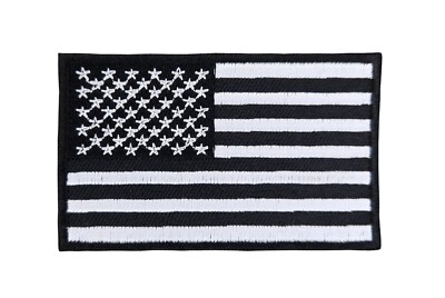 bk40 USA Flagge Schwarz Weiß Aufnäher zum aufbügeln Patch Bügelbild 8,0 x 4,8 cm
