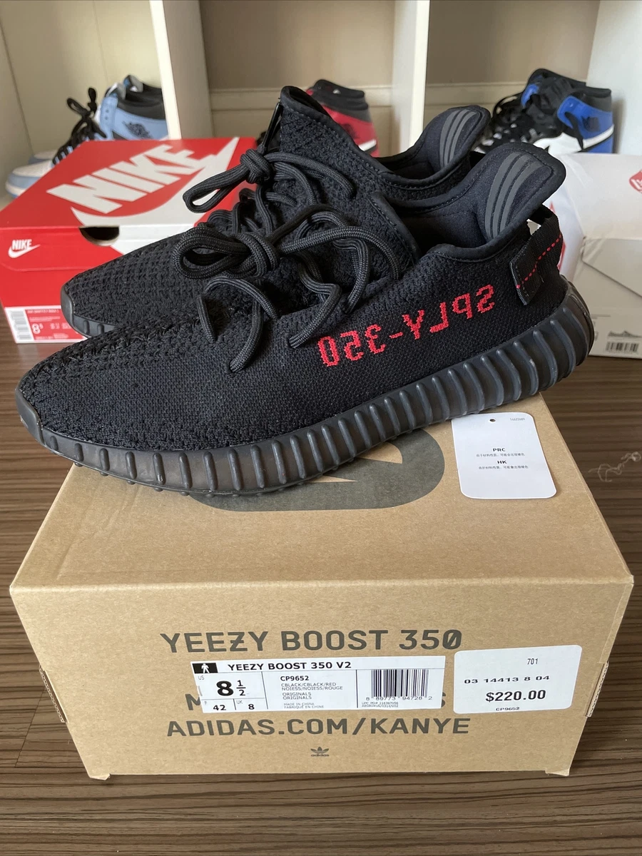 adidas Yeezy Boost 350 V2 Black Red 'Bred' CP9652 Size 8.5 | eBay
