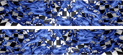 Checkered racing flag fire flames go kart race car sand rail vinyl graphic wraps