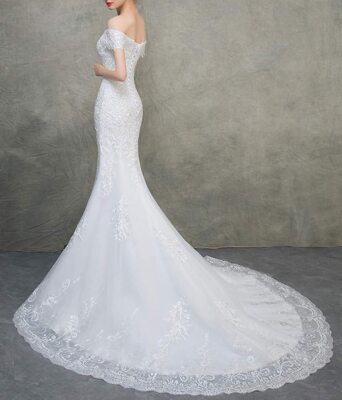 mermaid dress with sleeves Sequin Bell Sleeve Mermaid Dress M02010