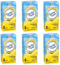 6 Pack Crystal Light Lemonade Sugar Free On-the-Go Drink Mix 60 Packets