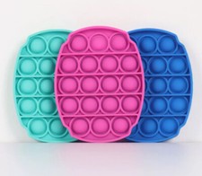 Set Of 3 Fidget Popper Toys Bubble Squeeze In 3 Colours Stress Reliever