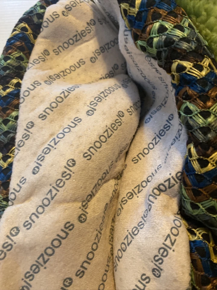 Zapatillas para cubrir pies Snoozies RAYAS ONDULADAS VERDES para mujer talla S 5/6 nuevas con etiquetas Foto 3 de 3