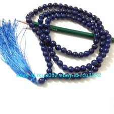 6/8/10/12MM Blue Lapis Lazuli 108 Tibetan Buddhist Prayer Bead Mala Gem Necklace