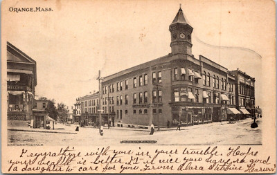 Mann's Block Orange MA 1907 Orange Clothing Co Postcard UDB C46