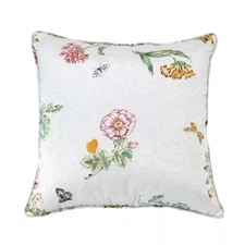 Lenox Butterfly Meadow Jacquard Floral Pillow ~~ 18 x 18" Square
