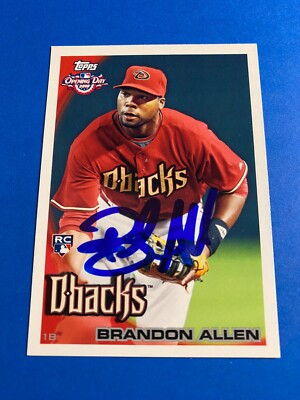 BRANDON ALLEN 2010 TOPPS OPENING DAY AUTO SIGNED DIAMONDBACKS CARDINALS RAYS RC