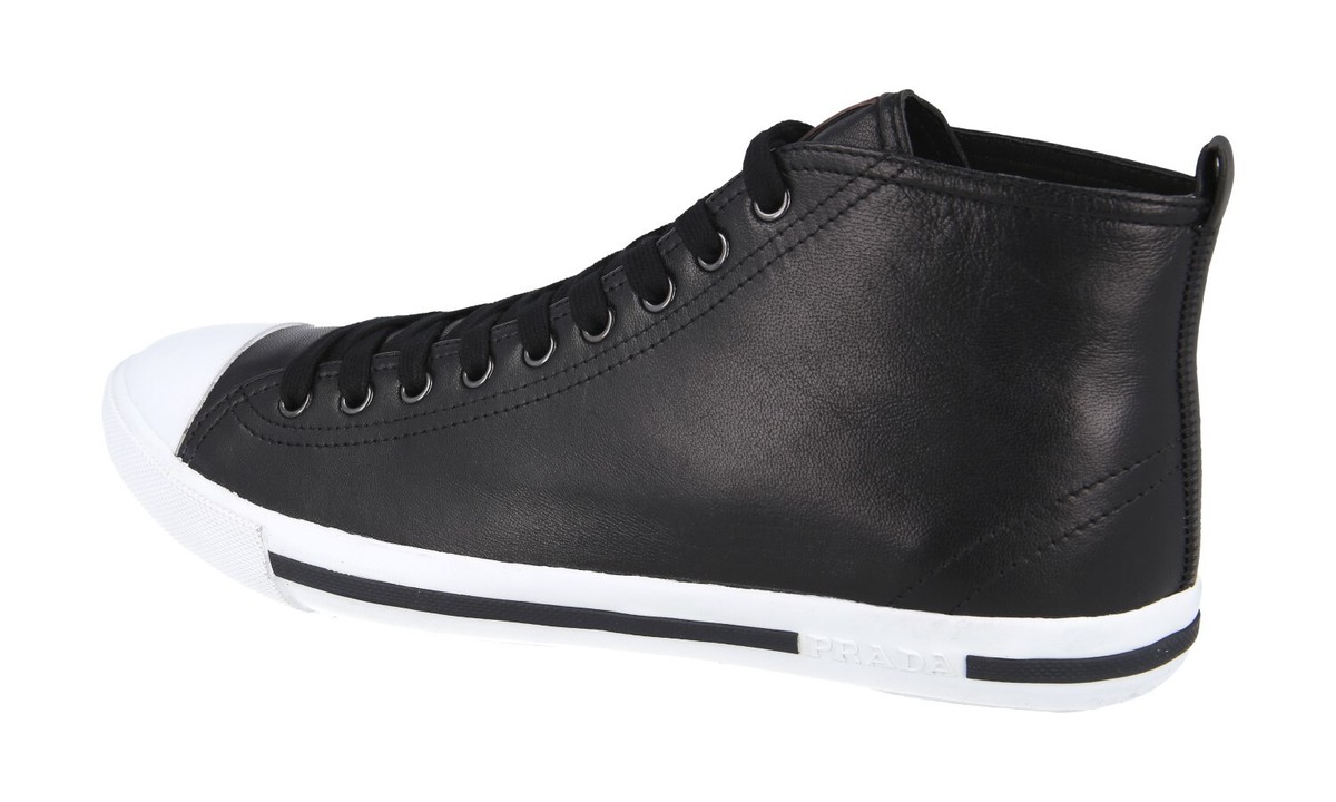 スニーカー PRADA**High-top sneaker**Black** PRADA CHUNKY HIGH-TOP SNEAKERS SHOES BLACK MONOLITH NEW US