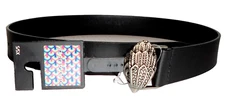 KURT GEIGER London Black Leather Belt  size XS/S NWT