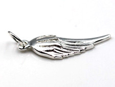 Solid Sterling Silver Angel Wing Charm Pendant or Charm - Free post