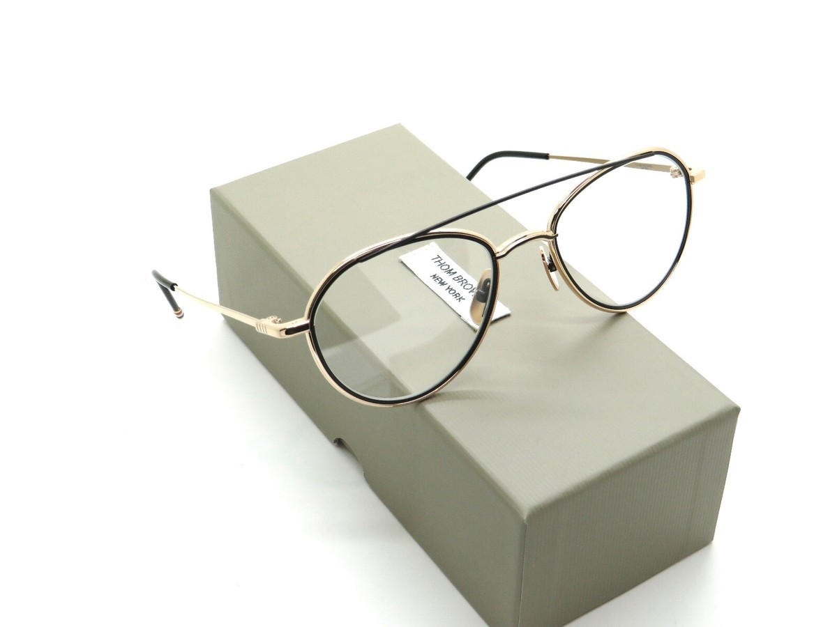 トムブラウンTB-109 THOM BROWNE TB-109-A-GLD-BLK Gold/Black Authentic 53mm