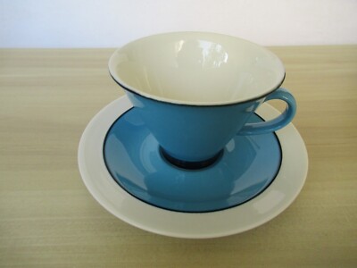 Arabia Finland Harlekin Turkos 1 Kaffeetasse mit  1 Unterteller  TOP  mehrere da