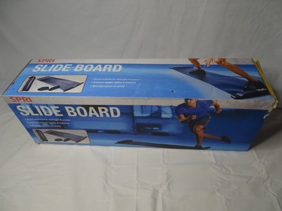 Spri Slide Board With End Stops, Booties, Mesh Carry Bag For Low Impact Balance