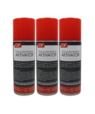 Aktivator für Sekundenkleber 3x 200ml Spray Aktivatorspray Cyanacrylat