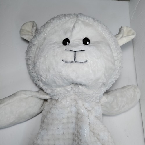 LARGE Cream Off White Sheep Lamb Baby Security Blanket Lovey 27" - Picture 4 of 19