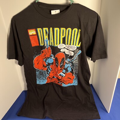 Marvel DEADPOOL T-Shirt Men's M Black Short Sleeve Crew Neck