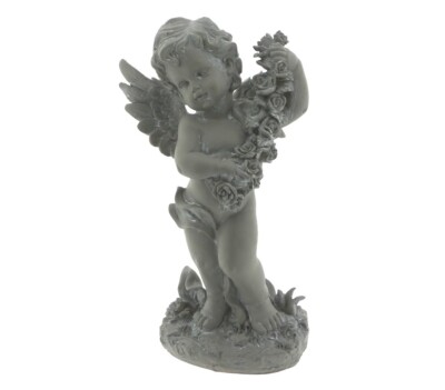 ENGEL FIGUR 44 cm Rosen DEKORATION Engelfigur Putte Putten Weihnachtsdekoration