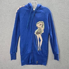 VINTAGE HaraJuku Lovers x Gwen Stefani Women Sweatshirt S Blue Hoodie Anime Y2K