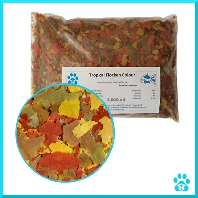 THTBD 4 Liter Flockenfutter Zierfischfutter Hauptfutter Zierfischflocken Colour