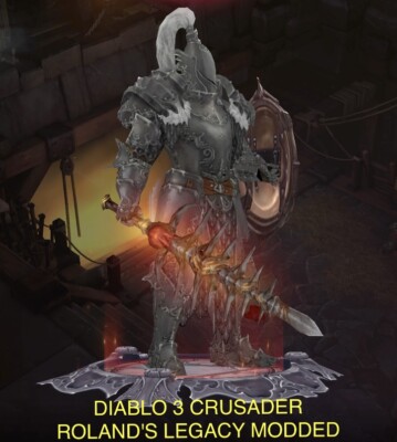 DIABLO 3-PS4/5-CRUSADER HARDCORE VOLLMODIERTES ROLAND'S LEGACY SET NEU!!!