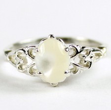Mother of Pearl, 925 Sterling Silver Ladies Ring, SR302-Handmade