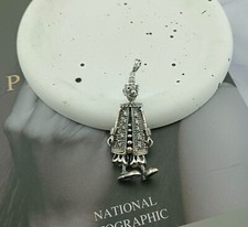 Clown Pendant Articulated 925 Sterling Silver Hallmarked, FREE 60cm steel chain