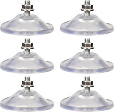 6 Pcs Strong Thickened Sucker Suction Cup Clear PVC Sucker Pads with M6 X 14 Thr