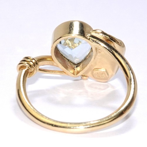 Ring Gold Aquamarin 2,60ct. Diamant 0.08 750/18K Gr. 58/18,5mm änderbar 6,4g - Bild 6 von 11