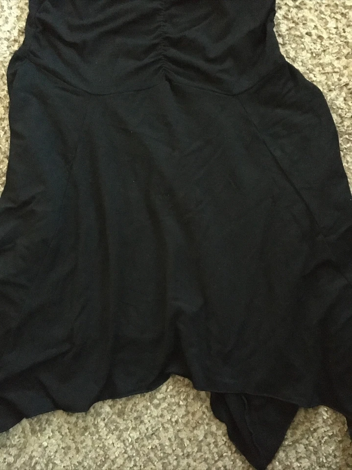 Flowers By Zoe Girls Halter Handkerchief Hem Dress With Sequins Black Size Small - Image 4 of 4