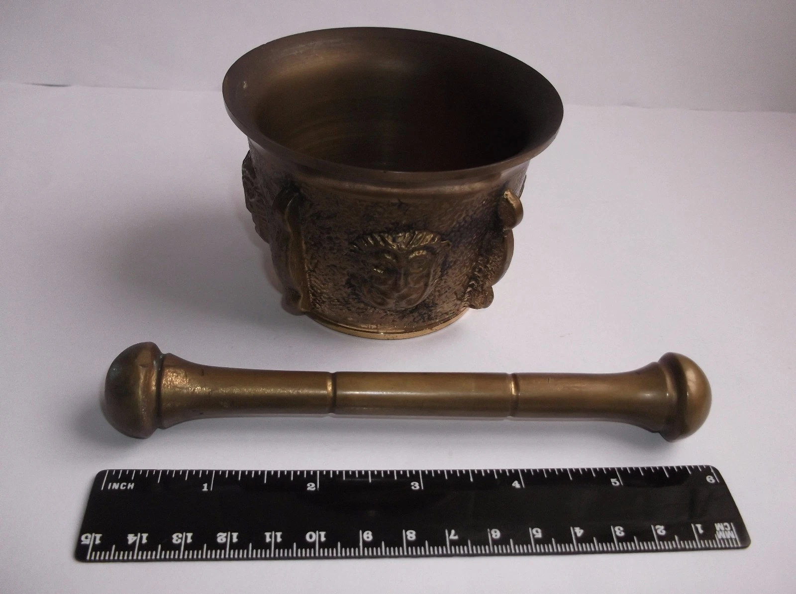 Great mortar with pestle huge, metal and bronze