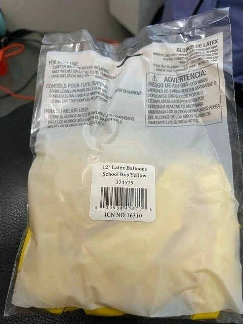 School Bus Yellow 12-inch Latex Balloons 15 Pack Party Supplies Decorations New! - Image 2 of 2