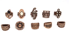 NEW! Paparazzi Stretchy Rings (Set of 10) Copper Tone Shield Flower Aztec Boho