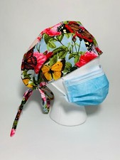 BUTTERFLY SCRUB HAT CAP NURSE DOCTOR CHEF CHEMO FAST SHIP