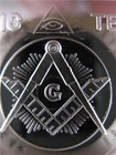 1-OZ ART BAR RARE MASONIC TEMPLE ENGRAVABLE PURE SILVER MINT CONDITION.999 +GOLD