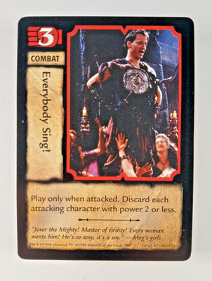 Everybody Sing! #59 - Battle Cry, Xena: Warrior Princess TCG card (1998) Joxer