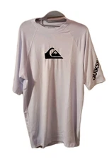 Quiksilver Swim Shirt Men’s Sz 2XL Short Sleeve Rash Guard UVtech ~White~