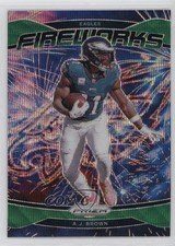 2024 Panini Prizm Fireworks Green Wave Prizm AJ Brown #13 06e0