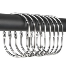 24 Pcs Rust Proof Shower Curtain Rings, Smooth Glide Metal Hooks, Chrome