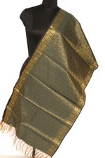 Black Banarasi Dupatta Indian Art Silk Woven Zari Brocade Long Stole Scarves