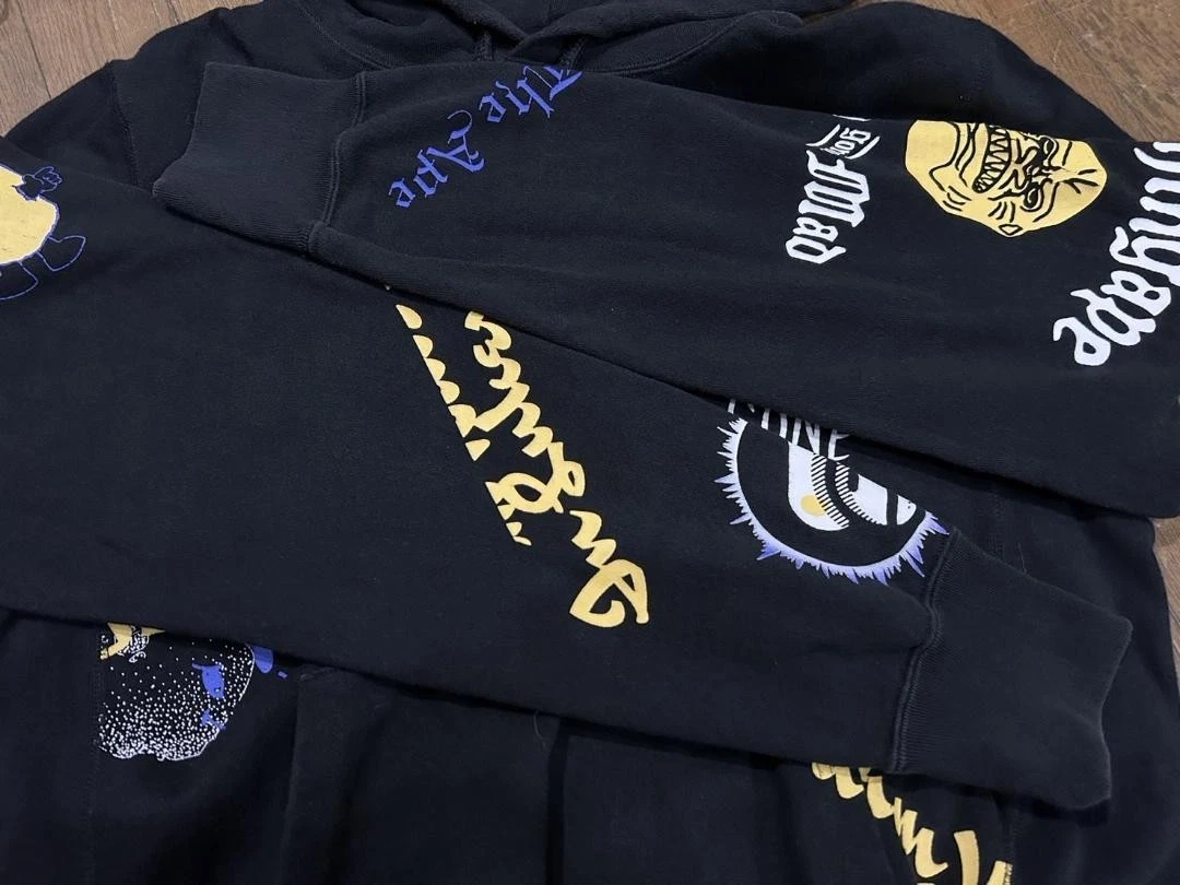 A BATHING APE (BAPE) Felpa con cappuccio Bape multistampa UOMO JP taglia L usata in buone condizioni nera