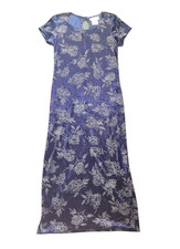 Vintage Y2K Dress Women's Medium Violet Purple Velvet Burnout Whimsigoth Witchy