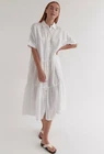 ASSEMBLY LABEL White Linen Tiered Shirt Dress Size XS/S