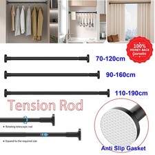 Telescopic Net Voile Tension Curtain Rail Pole Rod Rods Extendable Spring Loaded