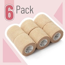6 Pack Cohesive Bandage Wrap 2in x5yd Self Adhesive Elastic Tape