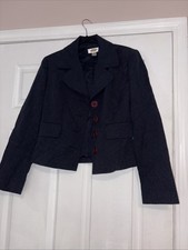 Talbots Women Blazer Size 4 Textured Dark Blue