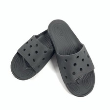 Crocs Classic Slides Waterproof Sandals Size 8 Womens 6 Mens Unisex Solid Black