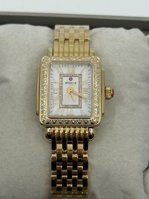 Michele Deco Madison Mini Diamond 18K Gold-Plated Watch MWW06D000173