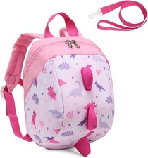 VASCHY Toddler Backpack for Little Girls Ultra Lightweight Baby Pink Dinosaur 