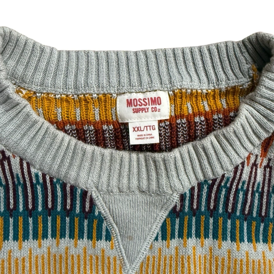 Mossimo XXL Multi-Colored 100% Cotton Crew Neck Pullover Sweater - Image 3 of 4