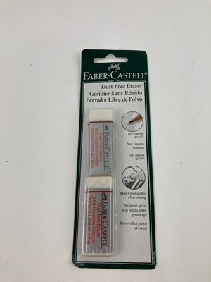 Faber Castell Dust-Free Eraser White 2 Pack For Graphite Pencils NEW